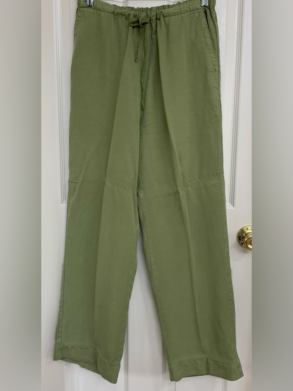 Fresh Produce Green Pull On Pants Women’s M Elastic Waist Pockets Comfy
